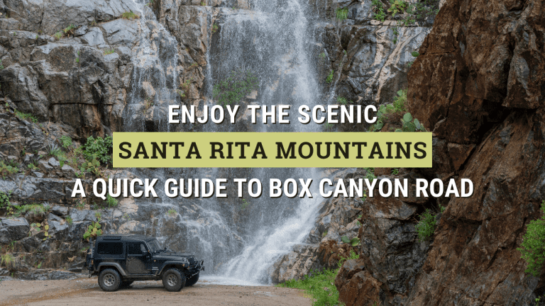 jeep wrangler parked in front of a waterfall in southern arizona