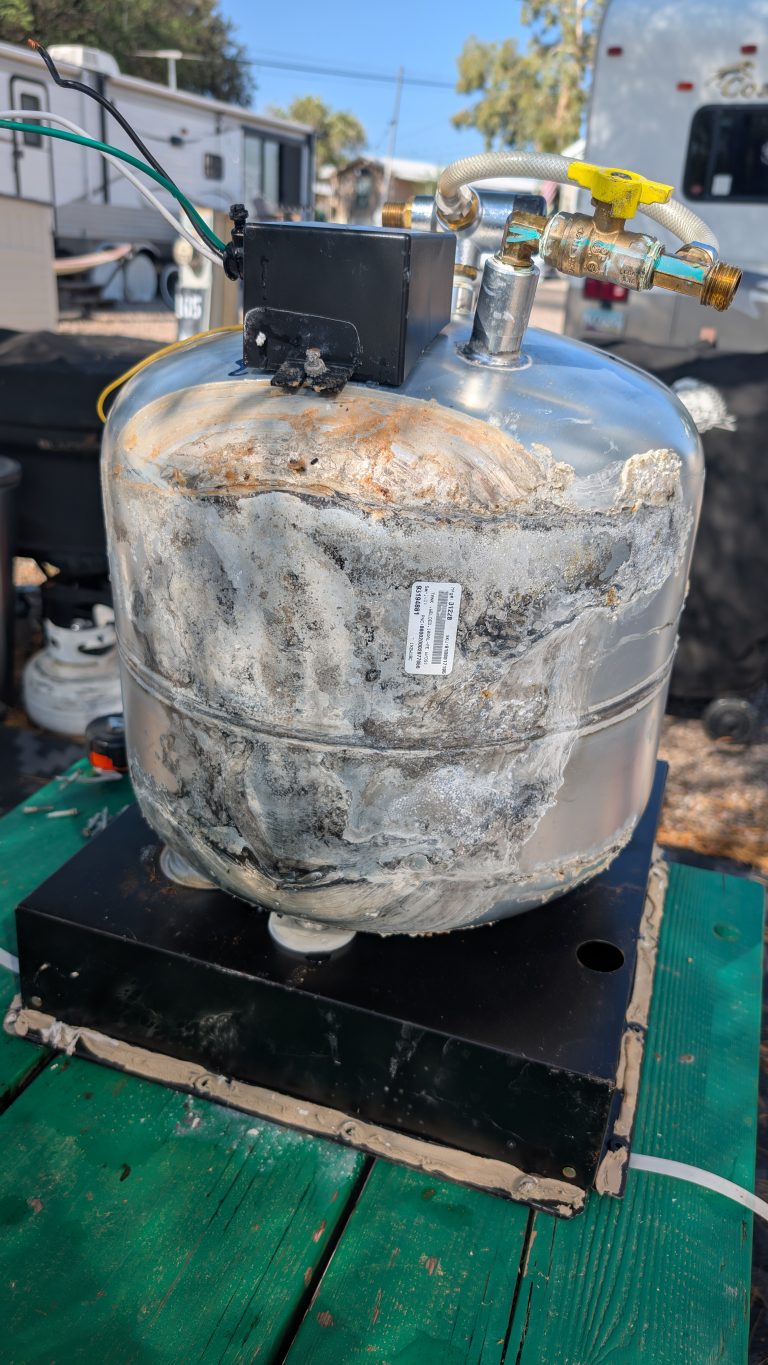 Our Rv Water Heater Failed (Again), So We Went Tankless 2 corroded aluminum rv water heater tank
